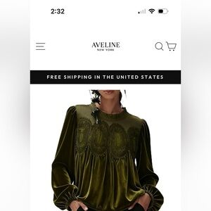 Luxurious Velvet Women's Blouse in Olive Green